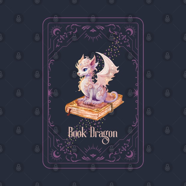 Book dragon tarot card by BosskaDesign