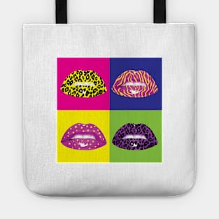 A colorful lips. Pop art Tote