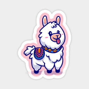 Cute Alpaca Llama Cartoon Magnet