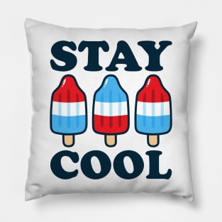 Stay Cool Rocket Pop Red White and Blue Popsicle Summer Pillow