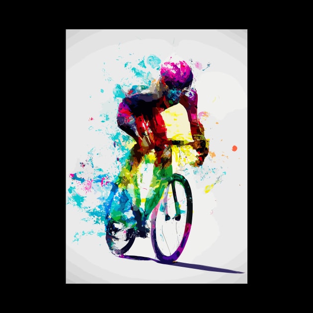 Racing Bike Cyclist Rainbow by maxcode