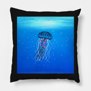 Glowing Jellyfish Galaxy Underwater Pillow