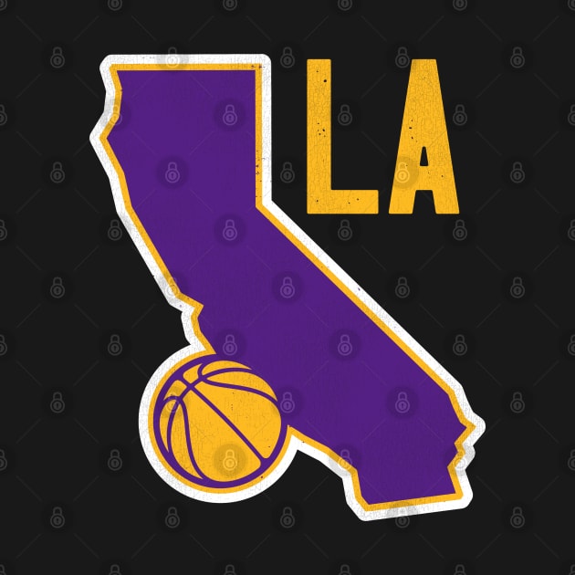 Los Angeles Basketball State Outline by darklordpug