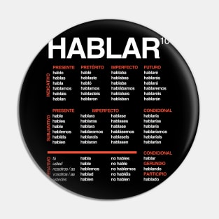 Spanish Language 101 - Verb Conjugation - Hablar Pin