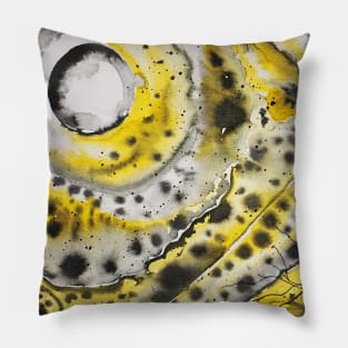 Moon in yellow galaxy Pillow