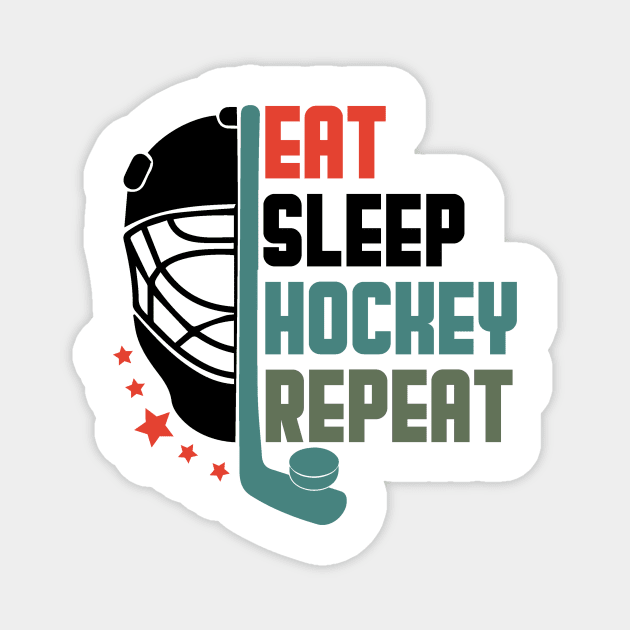 Eat Sleep Hockey Repeat Magnet by Thoratostore