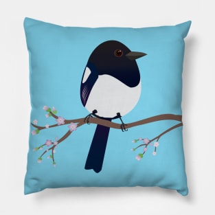 Cute egg shaped magpie Pillow