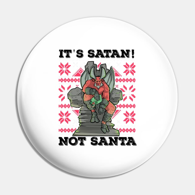 Ugly Christmas Satan Satanic Santa Devil Gothic Occult Goth Pin by TellingTales