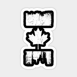 Canadian Flag - Variant - White - Distressed Magnet