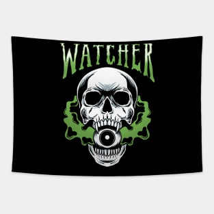 WATCHER Skull heavy metal Tapestry