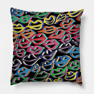 kiss the night rainbow - heyK's rainbow kisses Pillow