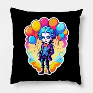 Clown Halloween Illustration Pillow