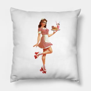 Retro Diner Waitress Pillow