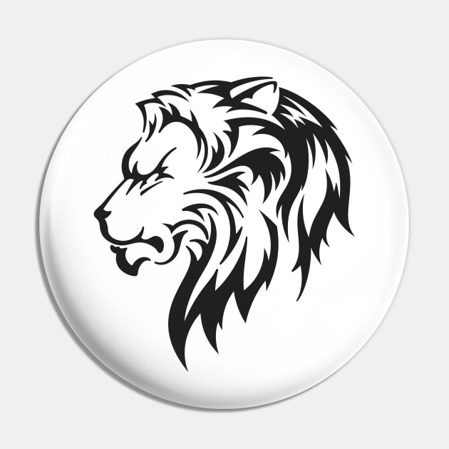 Silhouette Lion insignia Pin by wingsofrage