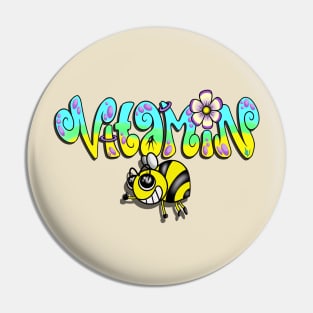 Vitamin Bee - Street Art Style Graffiti Vitamin B Pin