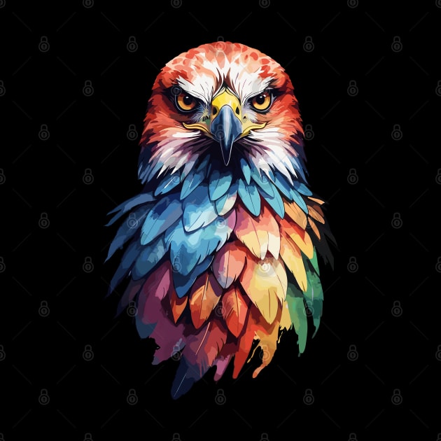 Colorful Red Tailed Hawk Portrait Design by TF Brands