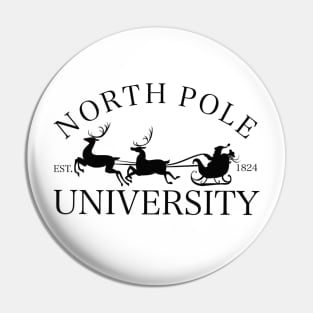 North Pole University T-shirt for Christmas Pin