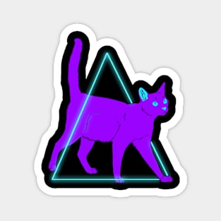 Purple Vaporwave cat Magnet