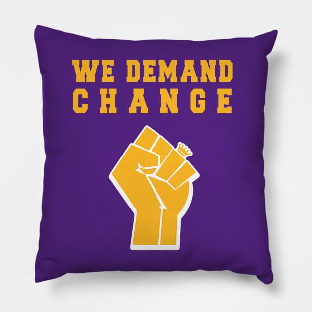 We Demand Change - Purple - BLM Pillow by guayguay