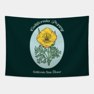 California Golden Poppy retro - vintage design Tapestry