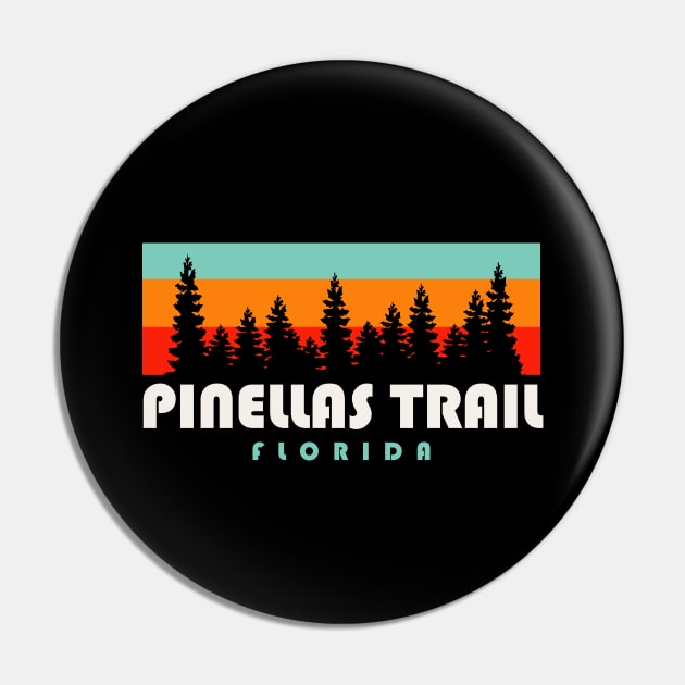 Pinellas Trail Pinellas County Florida Retro Trees Pin by PodDesignShop