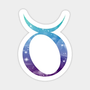 Taurus Zodiac Symbol in Magical Mermaid Colors Magnet