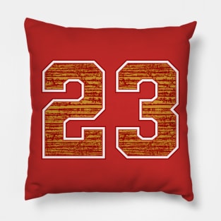 23 || Red Gold | Sport Number Pillow