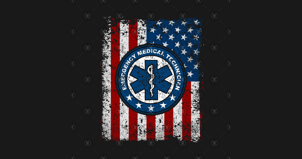 Emergency Medical Technician American Flag Emergency Medical Technician Emt Posters and Art