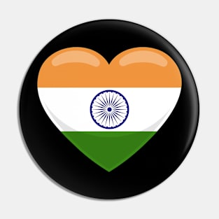 India Flag Heart Pin