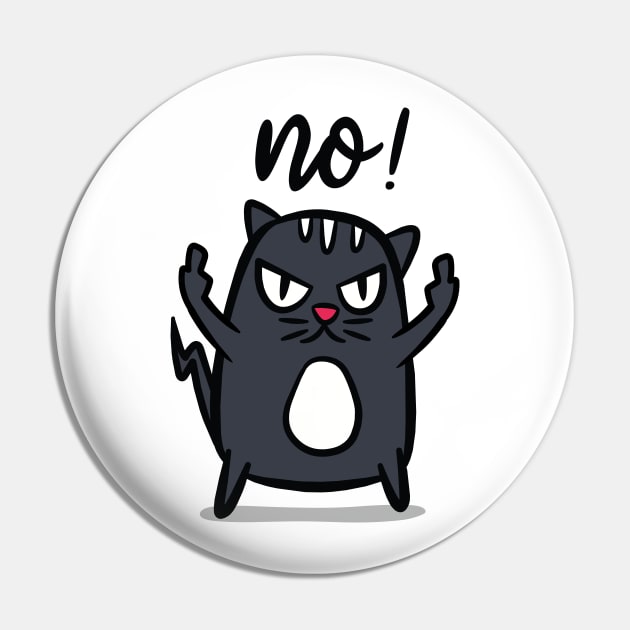 middle finger maniac cat says no Pin by teestaan