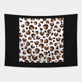 Leopard Gecko Print (White & Brown) Tapestry