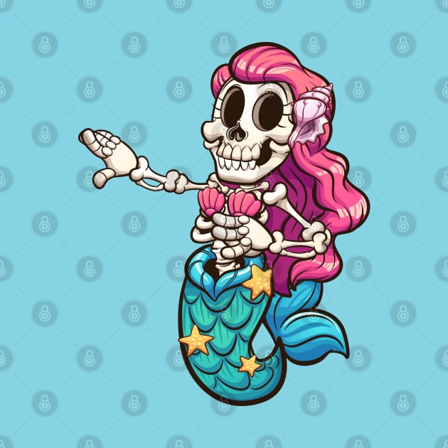 Skeleton mermaid by memoangeles