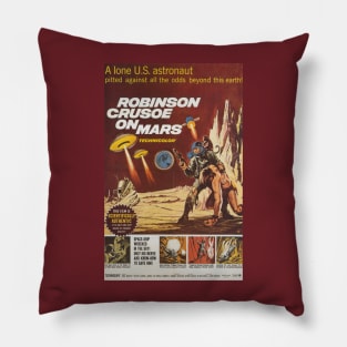 Classic Science Fiction Movie Poster - Robinson Crusoe on Mars Pillow