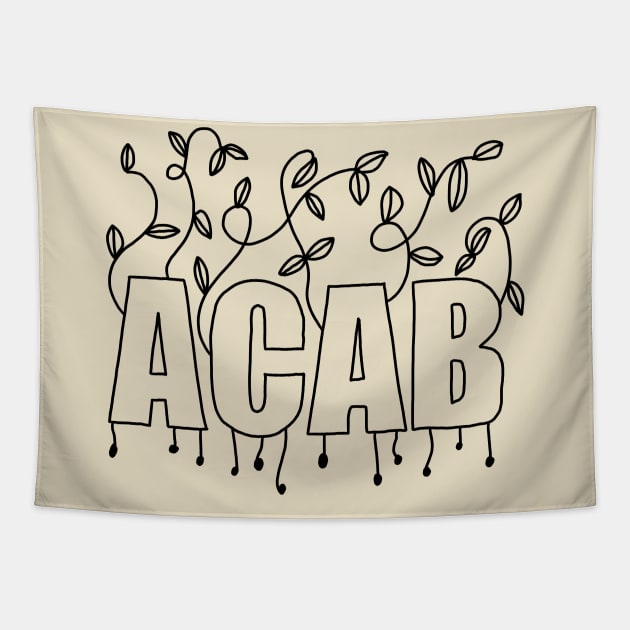 ACAB (black lines) Tapestry by NickiPostsStuff