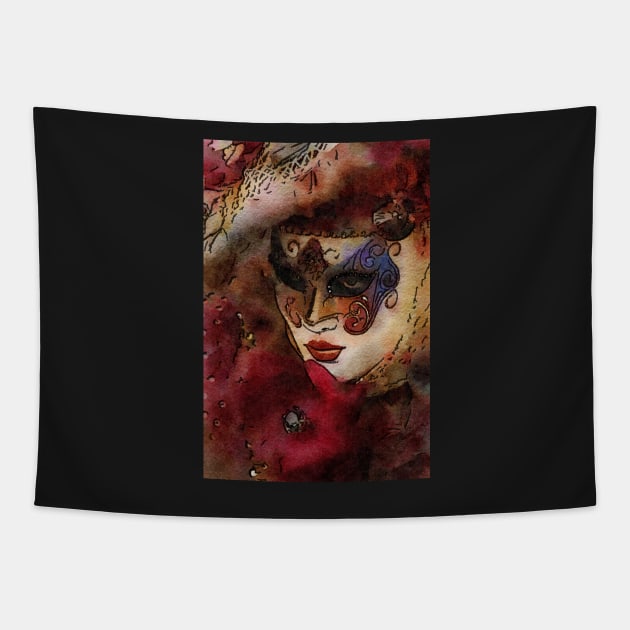 Grand Masquerade Mask, Mistress Watching Tapestry by KirstenStar 