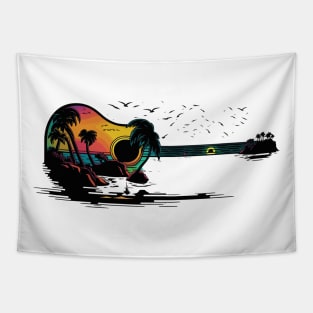 Vintage Retro Guitar Gifts Guitarist Musician Concert Guitar Tapestry