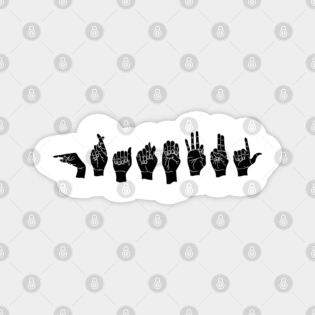Grateful Black Hands Spelling Out in Sign Language (American) Magnet by tnts