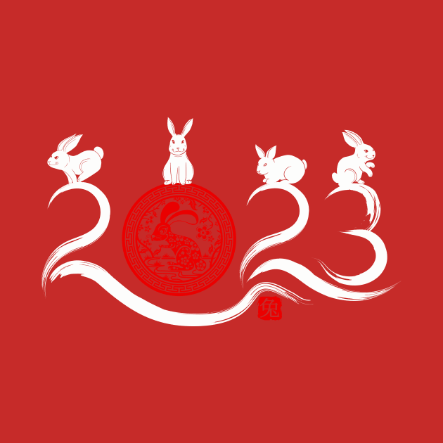 Year of the Rabbit Chinese Zodiac Chinese New Year 2023 by Jhon Towel