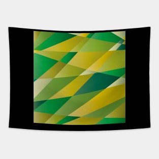 Polygonal fields pattern, green shade Tapestry