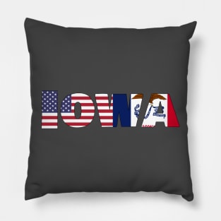 Iowa State/American Flag Logo Pillow