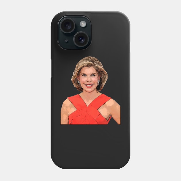 Christine Baranski Red Carpet Cartoonish Phone Case by baranskini