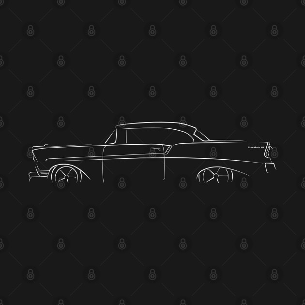 Disover 1956 Chevy Bel Air - profile Stencil, white - Bel Air - T-Shirt