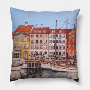 Nyhavn Copenhagen acrylic Art Pillow