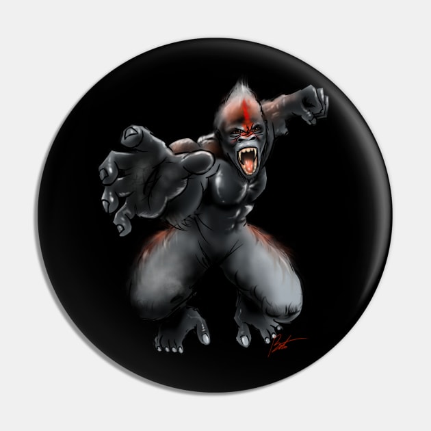 Mad Gorilla Pin by Timzartwork