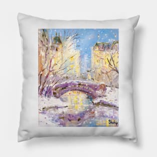 Winter in Central Park. New York Pillow