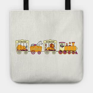 Cartoon Circus Train with Lion, Zebra & Bear Tote