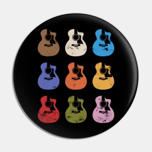 Acoustic Guitar Bodies Colorful Theme Pin