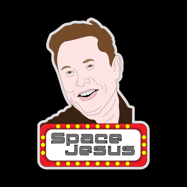 Elon Musk Space Jesus by JeezJesusDesign