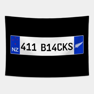 New Zealand All Blacks car license plate Tapestry