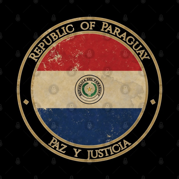 Vintage Republic of Paraguay USA South America United States Flag by DragonXX